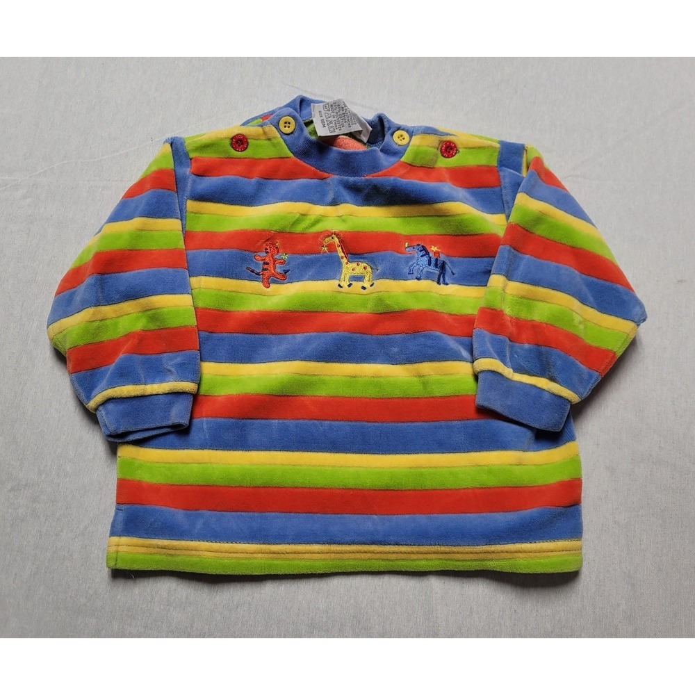 Le Top Unisex Toddler Long Sleeve Striped Multi-color Shirt Size 18 Months